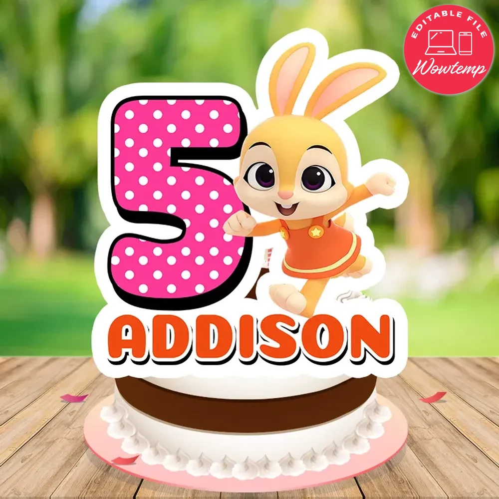 Jeni pinkfong Birthday Cake Topper Template Printable | Wowtemp