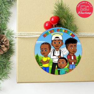 Jools Tv Circle Sticker Template Customizable to Print at Home Instant Download