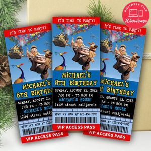 Disney Pixar Up Ticket Invitation Customizable Template Instant Download