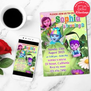 Dew Drop Diaries Mobile Invite Customizable Template Instant Download