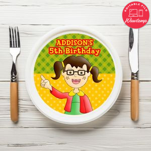 La Chilindrina Birthday Plate Template Customizable To Print At Home Instant Download