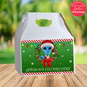 Alien Xmas Gable Box Digital File Printable Instant Download