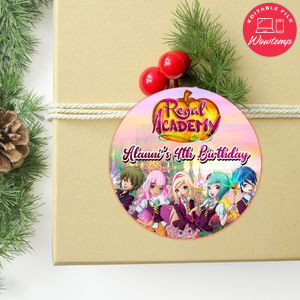 Regal Academy Circle Sticker Template Customizable To Print At Home Instant Download