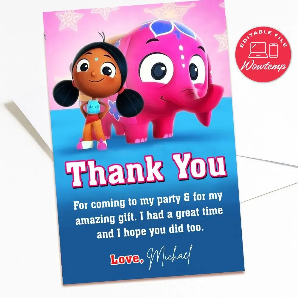 Deepa & Anoop Thank You Card Customizable Template DIY | Wowtemp
