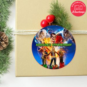 Goosebumps Circle Sticker Template Customizable To Print At Home Instant Download