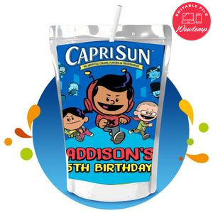 Xavier Riddle Capri Sun Birthday Labels Digital File Printable Instant Download