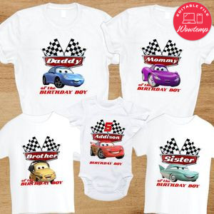 Car characters Family Birthday T-Shirt