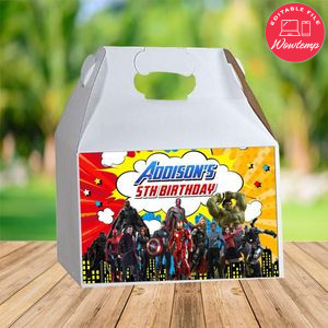 Superhero Marvel Gable Box Digital File Printable Instant Download