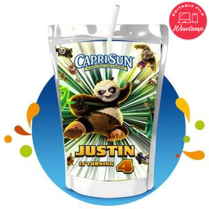 Kung fu panda 4 Capri Sun Birthday Labels Digital File Printable Instant Download
