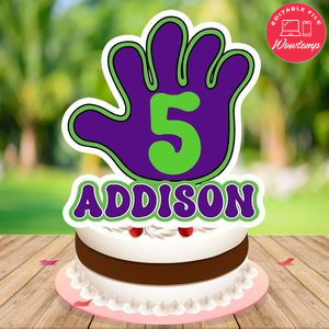 Hi Five Cake Topper Template Printable Instant Download