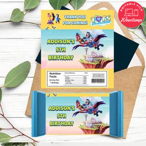 TOTS Candy bar Label Customizable Template Instant Download
