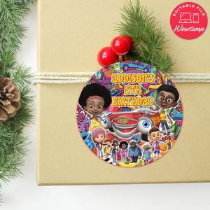 Motown Magic Circle Sticker Template Customizable to Print at Home Instant Download