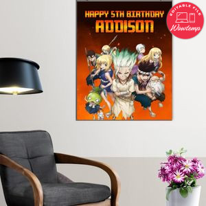 Dr. Stone Birthday Poster Digital File Printable Instant Download