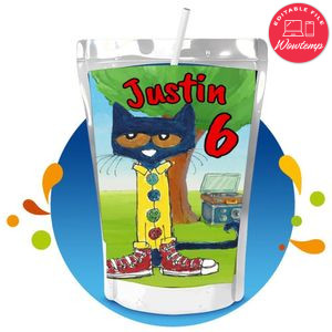 Pete the cat Capri Sun Birthday Labels Digital File Printable Instant Download