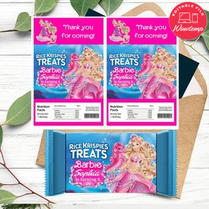 Sirena barbie Rice Krispies Treats Template Printable Instant Download