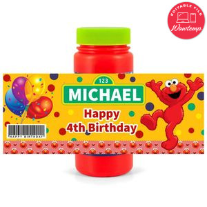 Elmo Bubbles Wrapper Template to Print at Home Instant Download