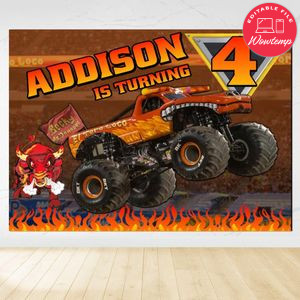 El Toro loco Birthday Backdrop Digital File Template Instant Download