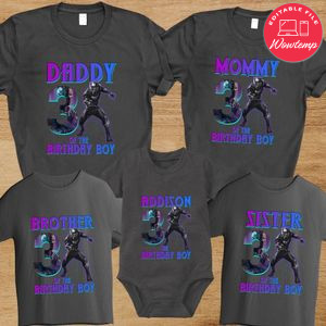 Black Panther Family Birthday T-Shirt