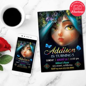 Mavka. The Forest Song Mobile Invite Customizable Template Instant Download