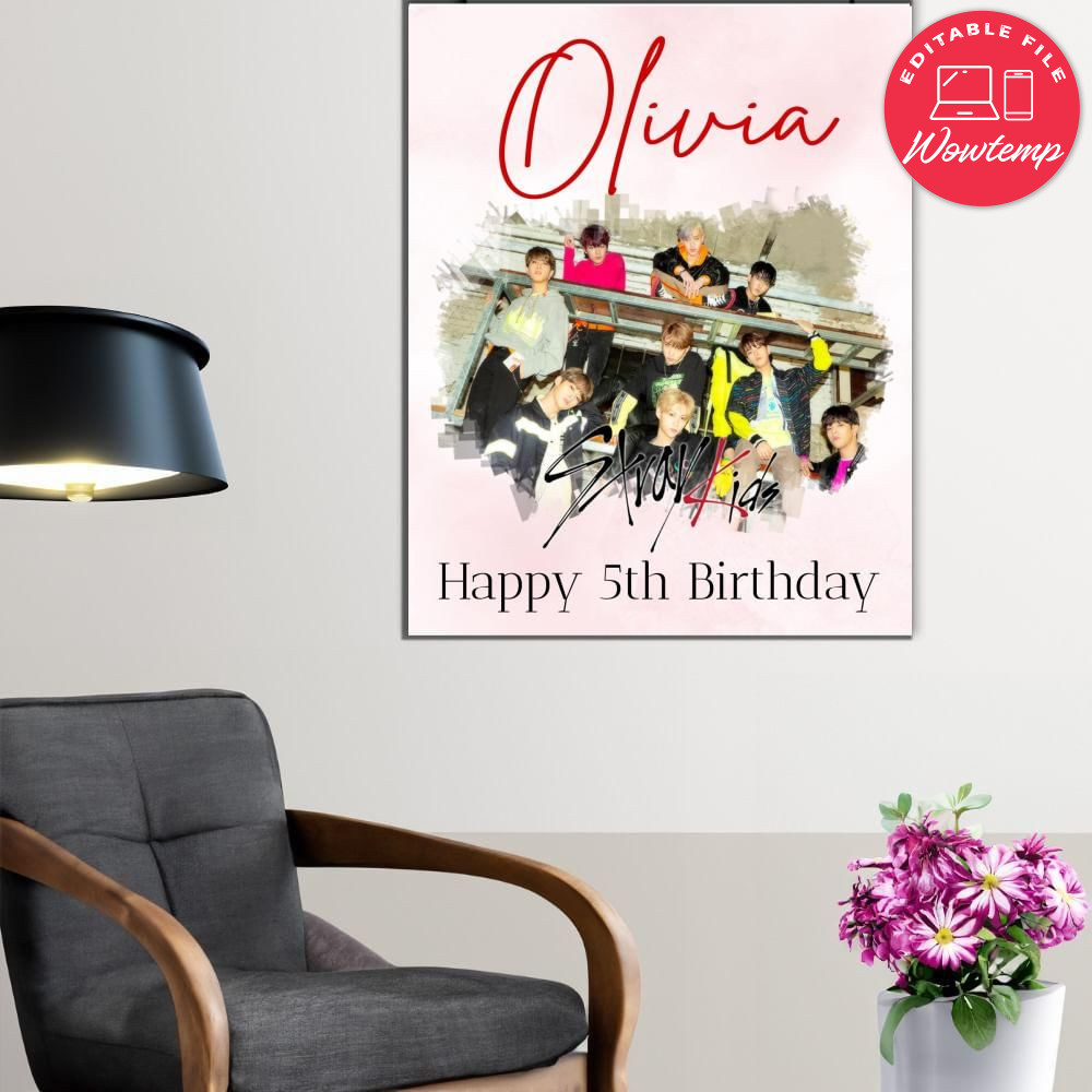 Stray Kids Birthday Welcome Sign Digital File Printable DIY | Wowtemp