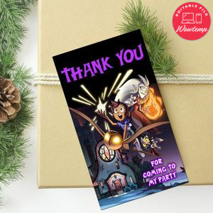 The Owl House Thank You Tag Customizable Template To Print At Home Instant Download
