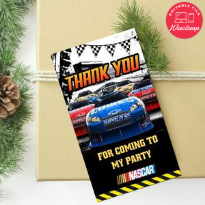 Nascar Thank You Tag Customizable Template To Print At Home Instant Download