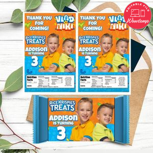Vlad and niki Rice Krispies Treats Template Printable Instant Download