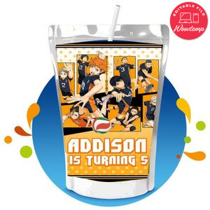 Haikyu Capri Sun Birthday Labels Digital File Printable Instant Download