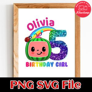 Cocomelon Birthday Girl Customer Requested 2 PNG file template