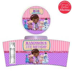 Doc Mcstuffins Cotton Candy Label Template To Print At Home Instant Download