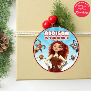 Yaga And The Book Of Spells Circle Sticker Template Customizable To Print At Home Instant Download