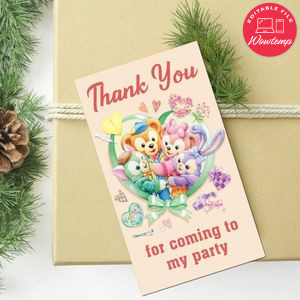 Duffy And Friends Thank You Tag Customizable Template To Print At Home Instant Download