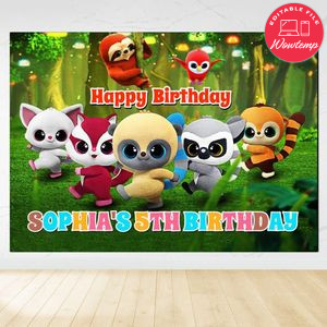 YooHoo to the Rescue Birthday Backdrop Digital File Template Instant Download