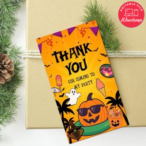 Summerween Thank You Tag Customizable Template To Print At Home Instant Download