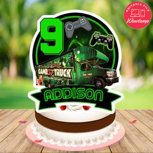 Gametruck Cake Topper Template Printable Instant Download