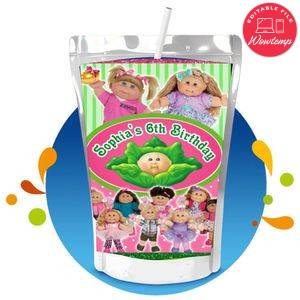 Cabbage Patch Kids Capri Sun Birthday Labels Digital File Printable Instant Download