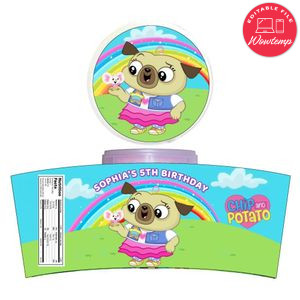 Chip And Potato Cotton Candy Label Template To Print At Home Instant Download