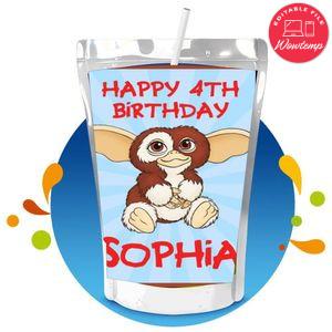 Gremlins Gizmo Capri Sun Birthday Labels Digital File Printable Instant Download