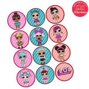 Lol Surprise Cupcake Toppers Template Printable Instant Download