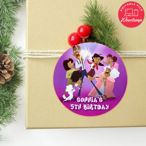 Wish Disney Circle Sticker Template Customizable to Print at Home Instant Download