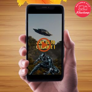 Black Panther Birthday Video Invitation Digital Template Customizable Instant Download