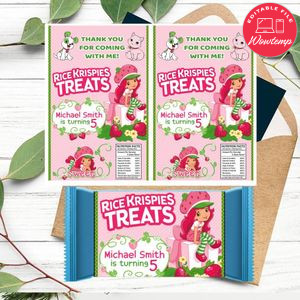Strawberry Shortcake Rice Krispies Treats Template Printable Instant Download