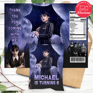 Wednesday Birthday Chip Bag Digital File Printable Instant Download