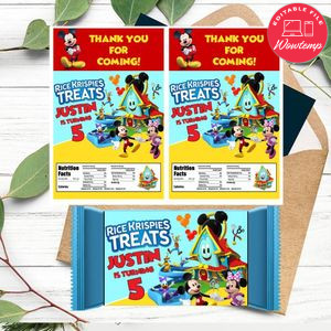 Mickey Mouse Funhouse Rice Krispies Treats Template Printable Instant Download