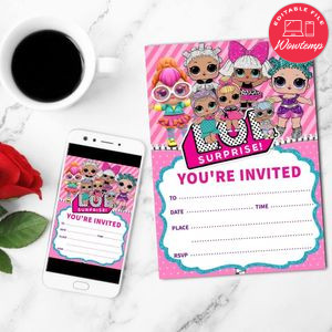 Lol Surprise Doll Fill In Blank Mobile Invite Customizable Template Instant Download