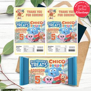 Chico bon bon Rice Krispies Treats Template Printable Instant Download