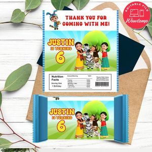 Infobells Candy bar Label Customizable Template Instant Download