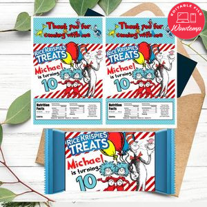 Dr. Seuss Rice Krispies Treats Template Printable Instant Download