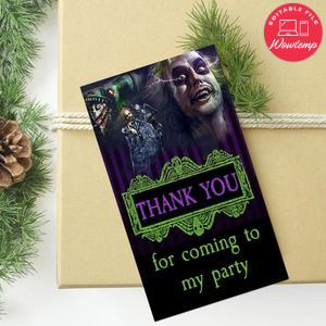 Beetlejuice 2 Thank You Tag Customizable Template To Print At Home Instant Download