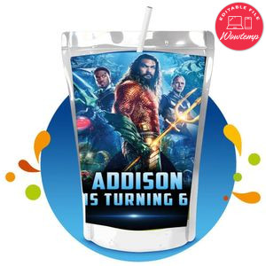 Aquaman 2 Capri Sun Birthday Labels Digital File Printable Instant Download